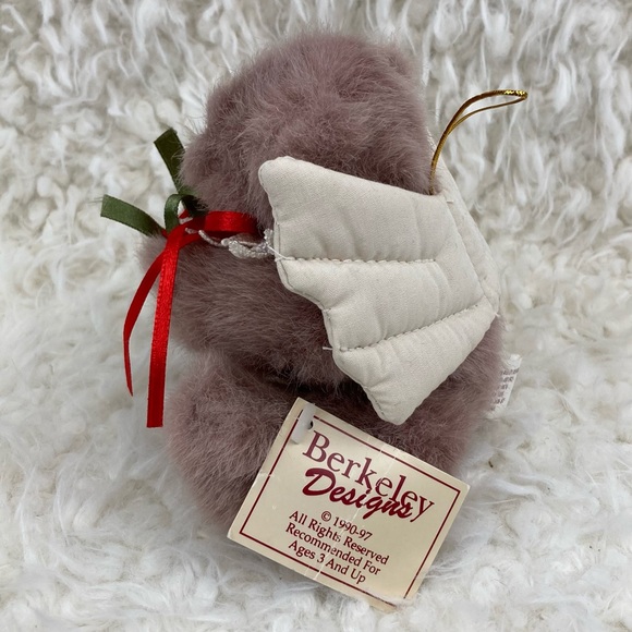 Berkeley Designs Tiny Angel Bear Plush Ornament Stuffed Animal 6” 1996 - Picture 3 of 13